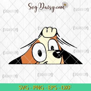 Cute Bluey Bingo Heeler Peekaboo SVG, Bluey Cartoon SVG PNG DXF EPS