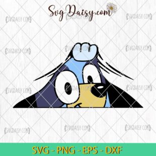 Cute Bluey Heeler Peekaboo SVG, Bluey Cartoon SVG PNG DXF EPS