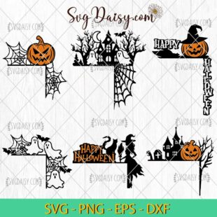 Halloween Door Corner SVG, Halloween Bunlde SVG