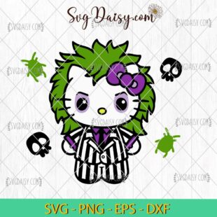 Hello Kitty Beetlejuice SVG, Hello Kitty SVG, Halloween SVG