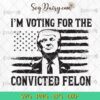 Im Voting For The Convicted Felon SVG, Trump 2024 SVG, Trump American Flag SVG