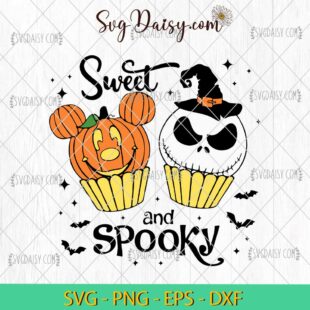 Jack Skellington Sweet And Spooky SVG, Funny Halloween Cupcake SVG