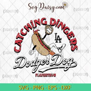 MLB x Flavortown Catching Dingers Dodgers Dog SVG