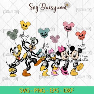 Mickey And Friends Skeleton SVG, Disney Halloween SVG, Mickey Halloween SVG