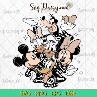 Mouse And Friends Skeletons SVG, Disney Halloween SVG