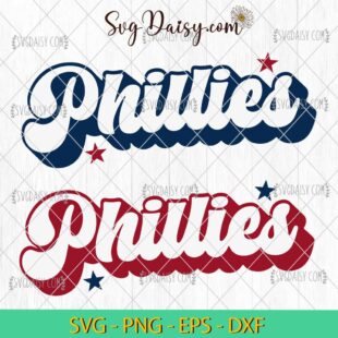 Phillies Wavy Stacked SVG, Phillies Mascot SVG, Phillies Baseball SVG, Bundle SVG