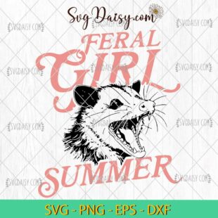 Retro Raccoon Feral Girl Summer SVG, Raccoon Summer SVG