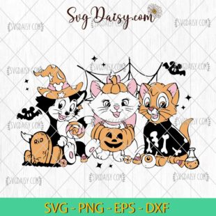 The Aristocats Halloween Pumpkin SVG, Animal Skeleton SVG, Cute Halloween SVG