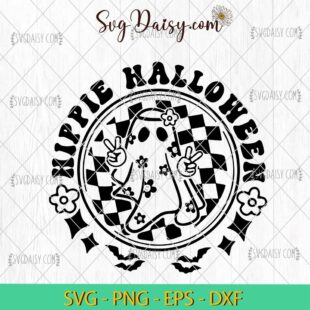 Vintage Ghost Hippie Halloween SVG