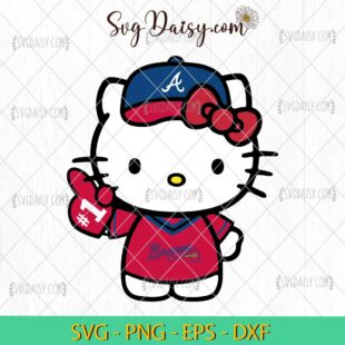 Atlanta Braves Hello Kitty SVG, Hello Kitty Baseball SVG, Hello Kitty Sport SVG, MLB SVG