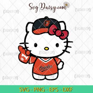 Baltimore Orioles Hello Kitty SVG, Hello Kitty Baseball SVG, Hello Kitty Sport SVG, MLB SVG