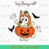 Bingo Halloween Pumpkin SVG, Bluey Bingo Halloween SVG, Cartoon Halloween SVG