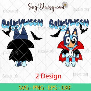 Blueyween SVG, Bluey Dracula SVG, Bluey Halloween SVG