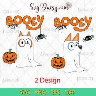 Booey Halloween SVG, Bluey And Bingo Ghost Halloween SVG, Halloween SVG