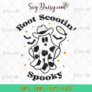 Boot Scootin Spooky Ghost Halloween SVG, Funny Ghost Halloween SVG