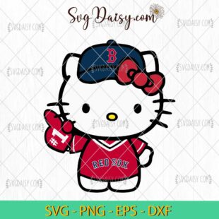 Boston Red Sox Hello Kitty SVG, Hello Kitty Baseball SVG, Hello Kitty Sport SVG, MLB SVG