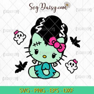 Bride Of Frankenstein Hello Kitty SVG, Hello Kitty Halloween SVG