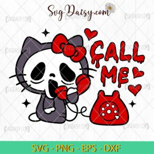 Call Me Scream Hello Kitty SVG, Scream Hello Kitty SVG, Scream Hello Kitty Halloween SVG