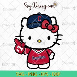 Cleveland Guardians Hello Kitty SVG, Hello Kitty Baseball SVG, Hello Kitty Sport SVG, MLB SVG