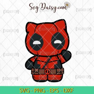 Deadpool Hello Kitty SVG, Hello Kitty Superhero SVG