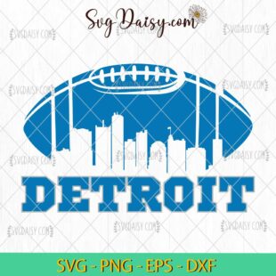 Detroit Lions Football Skyline Svg, Football Team Svg, NFL Svg