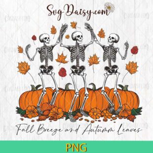 Fall Breeze And Autumn Leaves PNG, Skeleton Pumpkin PNG, Skeleton Halloween PNG