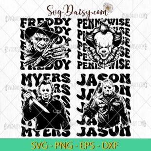 Friends Horror Movie Characters Bundle Svg, Horror Movie Halloween Svg, Halloween Svg