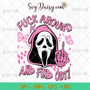 Fuck Around And Find Out Svg, Ghost Middle Finger Svg, Halloween Svg