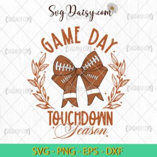 Game Day Touchdown Season Coquette Svg, Football Svg