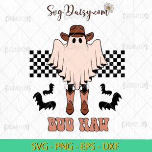 Groovy Ghost Halloween SVG, Boo Haw SVG, Boo Halloween SVG