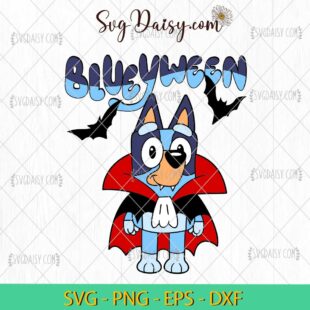 Halloween Bluey Dracula SVG, Bluey Halloween SVG, Disney Halloween SVG