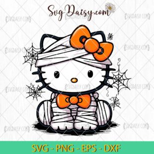 Halloween Hello Kitty Mummy SVG, Hello Kitty Halloween SVG, Halloween SVG