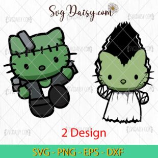 Hello Kitty Frankenstein Bundle SVG, Hello Kitty Halloween SVG