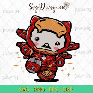 Hello Kitty Iron Man SVG, Baby Iron Man SVG, Hello Kitty Superhero SVG