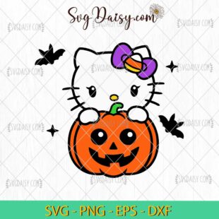 Hello Kitty Little Pumpkin SVG, Hello Kitty Halloween SVG, Halloween SVG