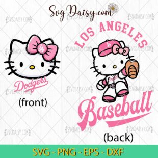 Hello Kitty Los Angeles Dodgers SVG, Hello Kitty Baseball SVG