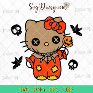 Hello Kitty Sam Trick Or Treat SVG, Hello Kitty Halloween SVG, Halloween SVG