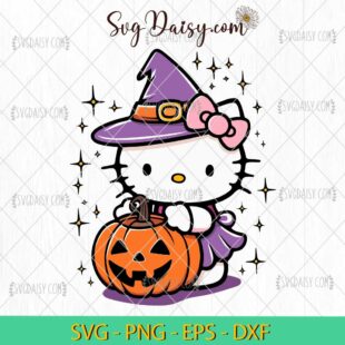 Hello Kitty Witch SVG, Hello Kitty Halloween SVG, Halloween SVG