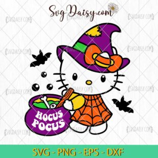 Hocus Pocus Hello Kitty SVG, Hello Kitty Halloween SVG, Halloween SVG