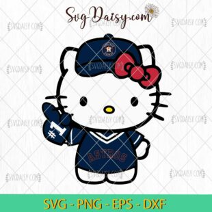 Houston Astros Hello Kitty SVG, Hello Kitty Baseball SVG, Hello Kitty Sport SVG, MLB SVG