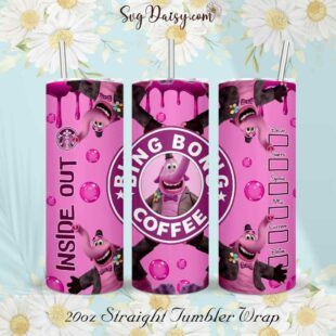 Inside Out 2 Bing Bong Coffee 20oz Tumbler Wrap PNG