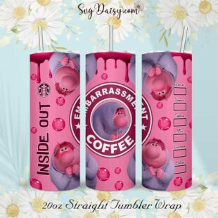 Inside Out 2 Embarrassment Coffee 20oz Tumbler Wrap PNG