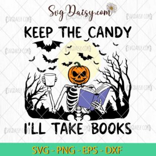 Keep The Candy Ill Take The Books Svg, Halloween Svg