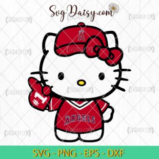 Los Angeles Angels Hello Kitty SVG, Hello Kitty Baseball SVG, Hello Kitty Sport SVG, MLB SVG