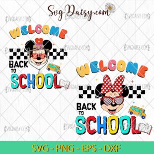 Mickey And Minnie Welcome Back To School Bundle SVG