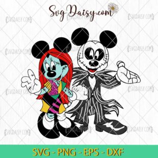 Mickey & Minnie Jack Skellington Sally SVG, Nightmare Before Christmas SVG