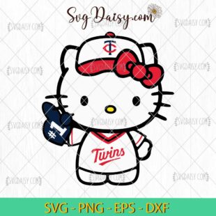 Minnesota Twins Hello Kitty SVG, Hello Kitty Baseball SVG, Hello Kitty Sport SVG, MLB SVG