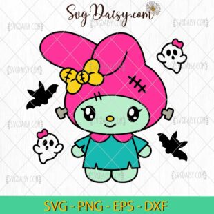 My Melody Frankenstein SVG, Melody Halloween SVG, Sanrio Halloween SVG, Kawaii Halloween SVG