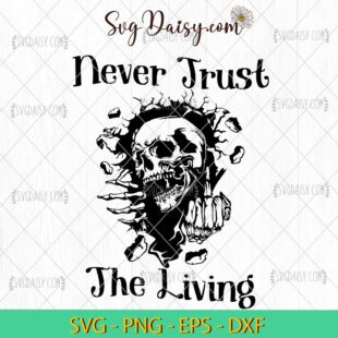 Never Trust The Living SVG, Skeleton Middle Finger SVG