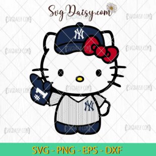 New York Yankees Hello Kitty SVG, Hello Kitty Baseball SVG, Hello Kitty Sport SVG, MLB SVG